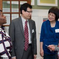 Attendees discussing